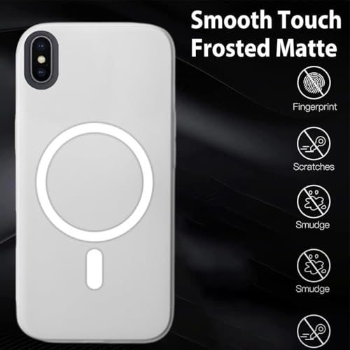 MAGICHUB Luxury Paper Thin Back Case Cover for iPhone Xs Max | Matte Finish | Compatible with magsafe | (White) - Image 4