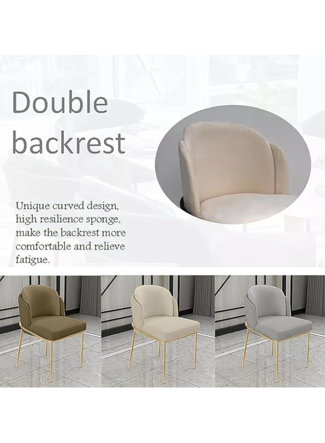 Poppins Home Poppins HOME  Modern Luxury Dining Room Office Chair Armless Nordic Velvet Restaurant Furniture (Light Grey) - Image 5