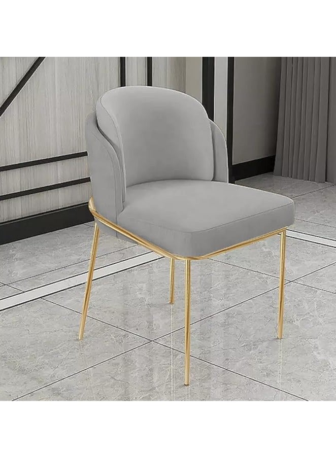 Poppins Home Poppins HOME  Modern Luxury Dining Room Office Chair Armless Nordic Velvet Restaurant Furniture (Light Grey) - Image 1