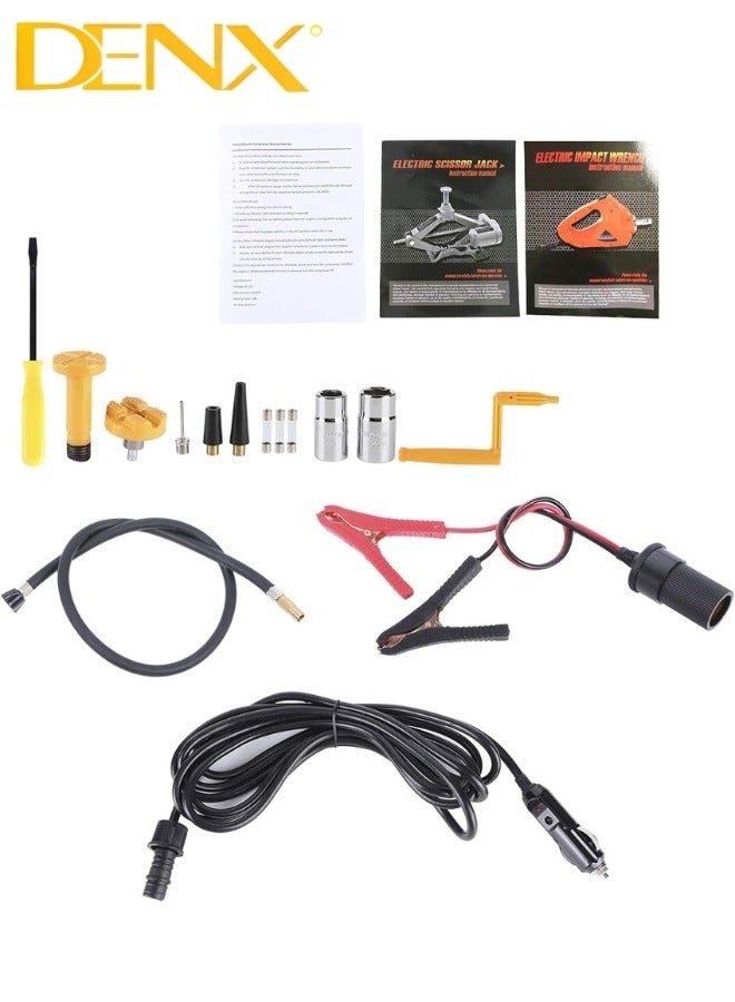 Denx 3 Ton Electric Impact Wrench, Tire Repair Tool with Electric Impact Wrench and Air Pump for Car Tire Repair, Electric Car Jack Lift, Tire Dismantling Device | 168W | DX2506 - Image 2