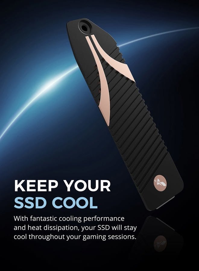 SABRENT غطاء مبرد M.2 NVMe PS5، مبرد SSD NVMe من الألمنيوم، وسادة سيليكون حرارية لمبرد m2 مصممة خصيصًا لجهاز الألعاب بلاي ستيشن 5 (SB-PSHS) - Image 5