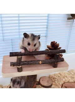 Hztyyier Wood Ladder , Hamster Climbing Toys Hamster Playground Toy Wooden Hamster Playing Activity Set for Hamster Mice Small Animals  - Image 2