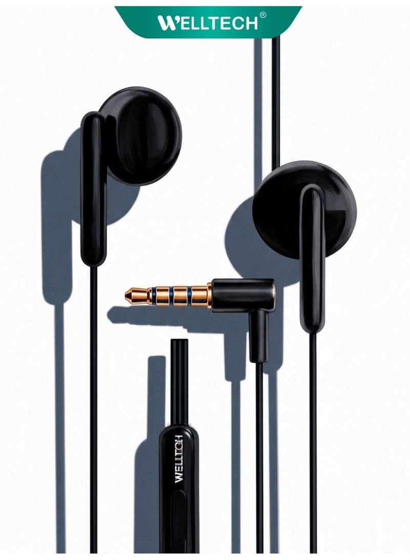 WELLTECH 3.5mm Wired Earphones with Mic High Bass Clear Sound AUX Headphones Noise Isolation In Ear Headset for Android Laptop Tablet Gaming Calls WELLTECH HFD85 - Image 3