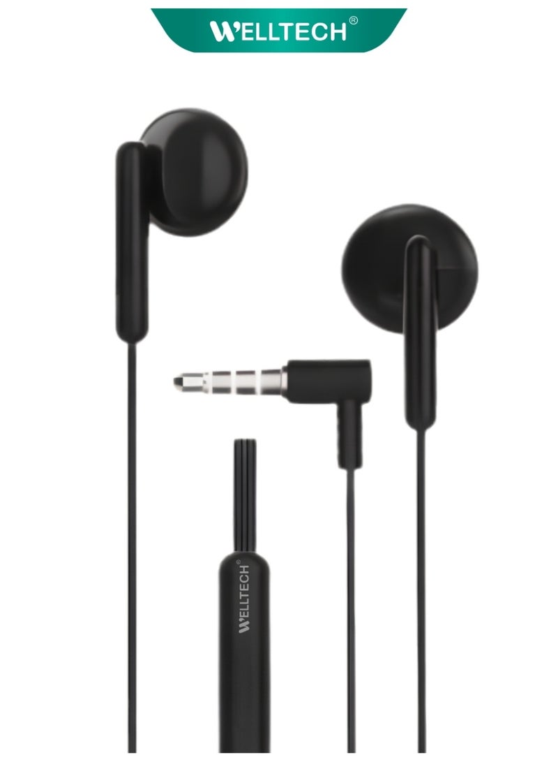WELLTECH 3.5mm Wired Earphones with Mic High Bass Clear Sound AUX Headphones Noise Isolation In Ear Headset for Android Laptop Tablet Gaming Calls WELLTECH HFD85 - Image 1