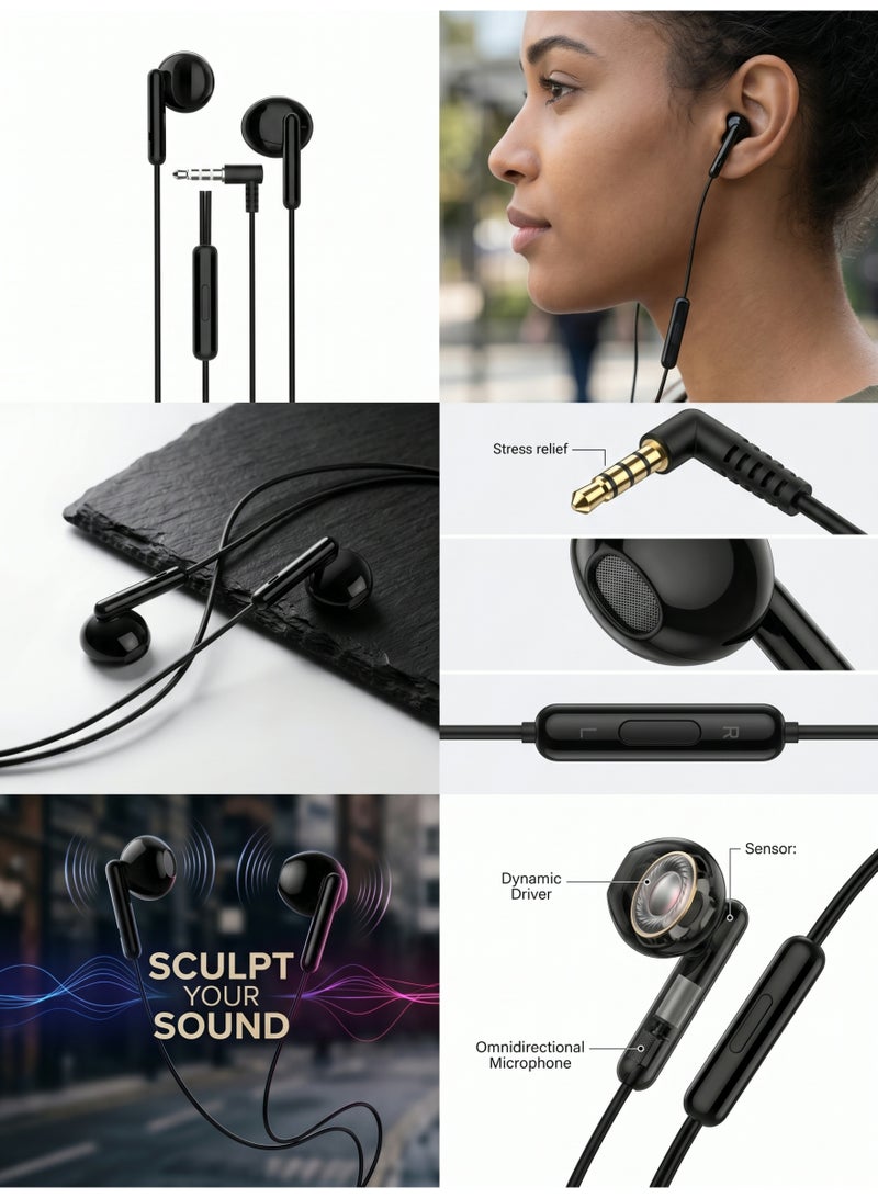 WELLTECH 3.5mm Wired Earphones with Mic High Bass Clear Sound AUX Headphones Noise Isolation In Ear Headset for Android Laptop Tablet Gaming Calls WELLTECH HFD85 - Image 5