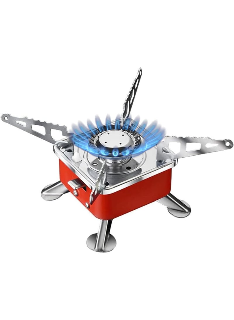 2800W Portable Gas Stove for Camping and Picnic Stainless Steel – Foldable Butane Gas Stove with High Efficiency Flame for Fast Cooking – Lightweight Metal Camping Stove with Storage Bag for Trekking - Image 1