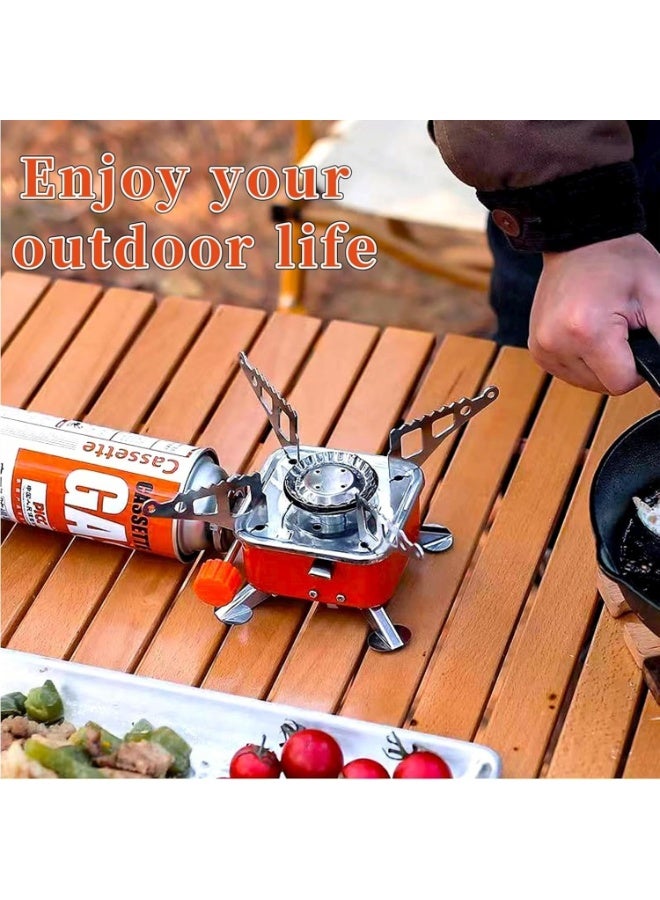2800W Portable Gas Stove for Camping and Picnic Stainless Steel – Foldable Butane Gas Stove with High Efficiency Flame for Fast Cooking – Lightweight Metal Camping Stove with Storage Bag for Trekking - Image 4