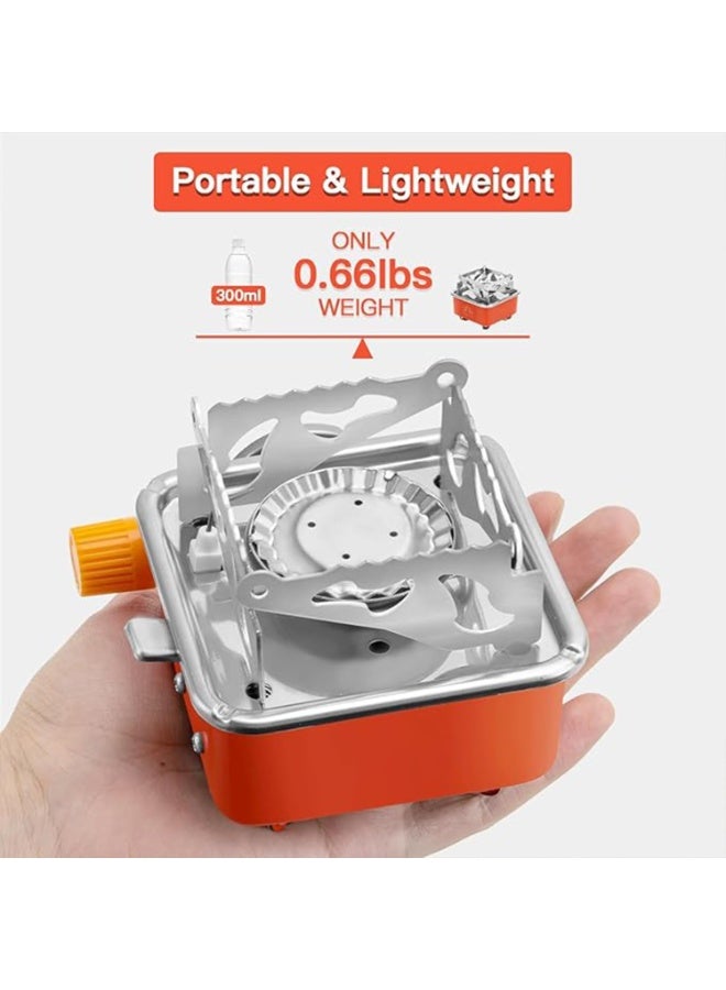 2800W Portable Gas Stove for Camping and Picnic Stainless Steel – Foldable Butane Gas Stove with High Efficiency Flame for Fast Cooking – Lightweight Metal Camping Stove with Storage Bag for Trekking - Image 5