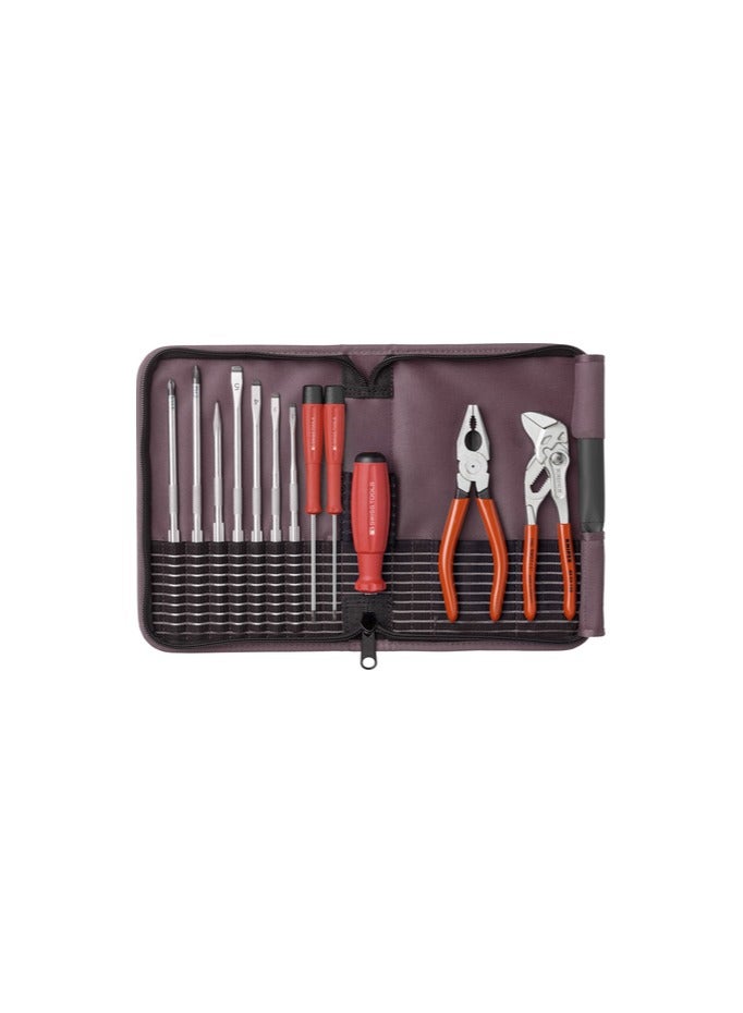 PB SWISS TOOLS PB 8219 Tool case with interchangeable blades, Knipex universal pliers 160 mm and Knipex plier wrench 150 mm indispensable at home and on the road - Image 3
