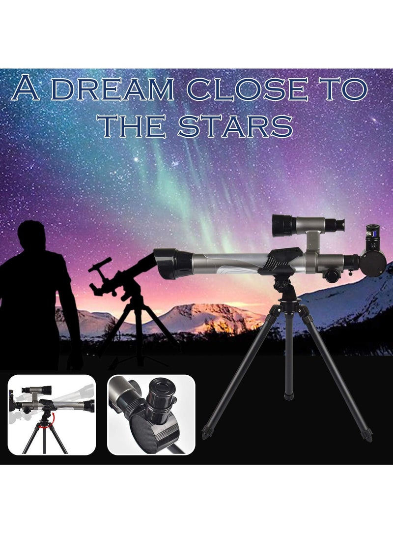 Telescope Children Beginners 60mm HD Refractor Telescope for Astronomy Starter Scope with Tripod,Astronomical Telescope for Children, Portable Travel Telescope,20X 30X 40X Magnification