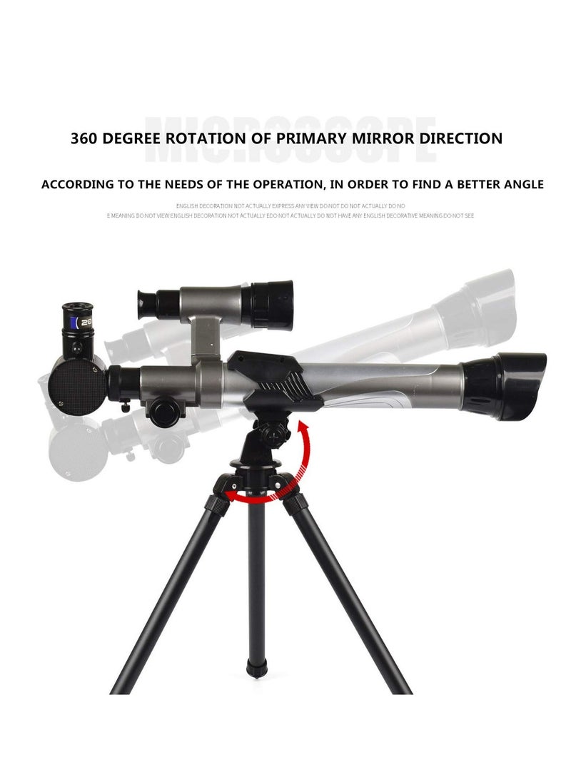 Telescope Children Beginners 60mm HD Refractor Telescope for Astronomy Starter Scope with Tripod,Astronomical Telescope for Children, Portable Travel Telescope,20X 30X 40X Magnification