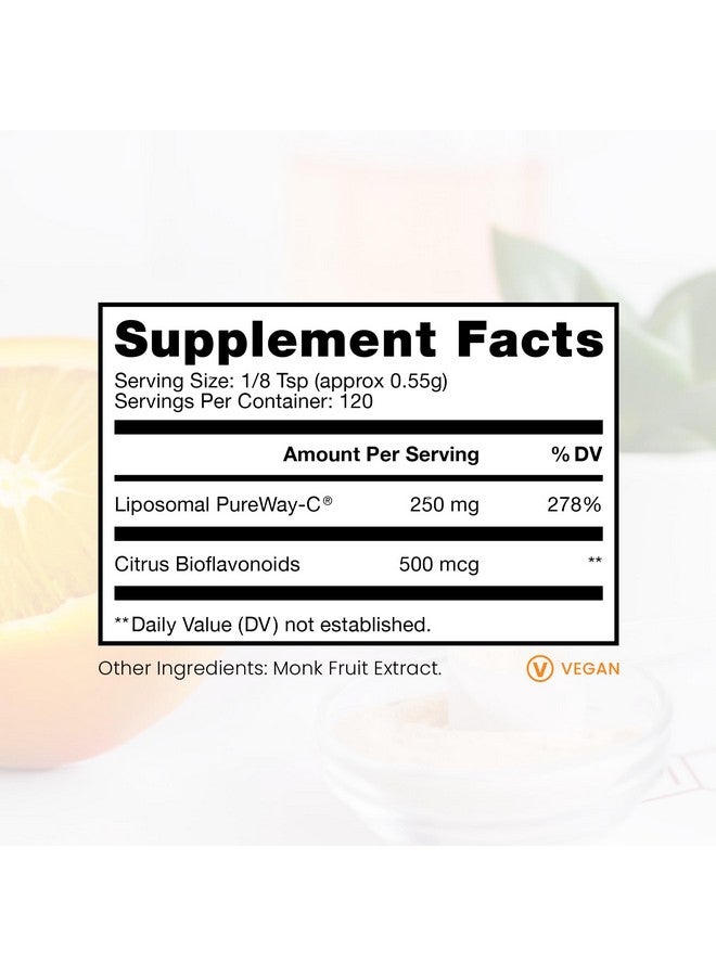 Pure TheraPro Rx Liposomal Vitamin C Powder, Patented PureWay Vegan Vitamin C Supplement, Supports Healthy Aging, Immune Function & Collagen Formation, Non-GMO, Made in The USA (66g,120 Servings) - Image 2