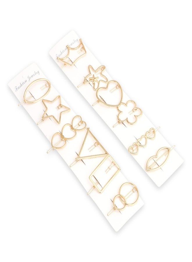 PANCIKAA Hollow Hair Clip Pins Large Metal Hair Clips Golden - 12 Pc - Image 2