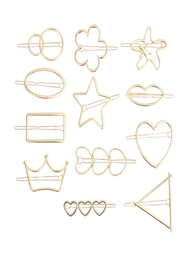 PANCIKAA Hollow Hair Clip Pins Large Metal Hair Clips Golden - 12 Pc - Image 3