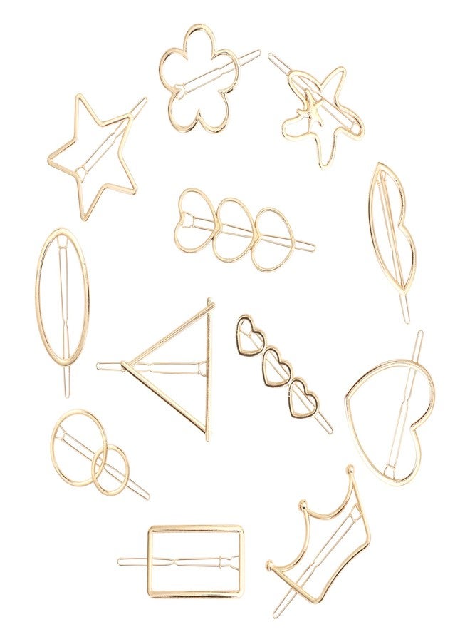 PANCIKAA Hollow Hair Clip Pins Large Metal Hair Clips Golden - 12 Pc - Image 4