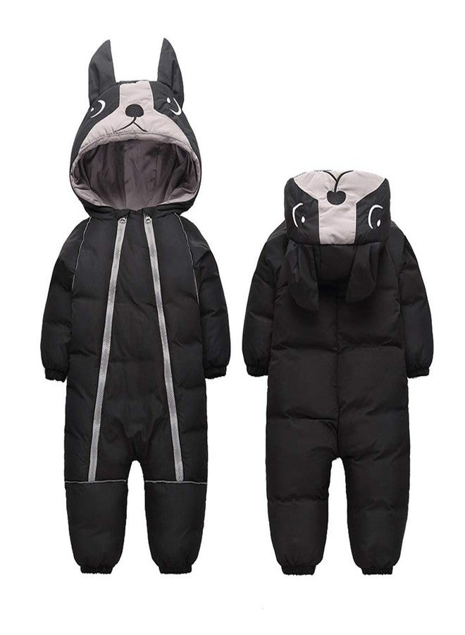 ALLAIBB Toddler Snow Suit Winter Baby Snowsuit Outwear Warm Hood Jumpsuit Convenient Dual-zipper Design For Infant - Image 1