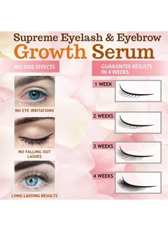 Organic Eyelash Growth Serum - Vegan Lash Enhancer & Primer Improved Formula With Biotin and Oat Grow Peptides for Longer, Thicker Lashes and Eyebrows