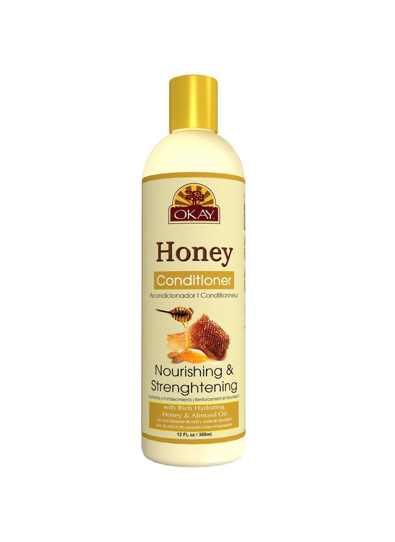 OKAY OKAY Honey and Almond Nourishing And Strengthening Conditioner Helps RefreshRevitalize and Strengthen Hair SulfateSiliconeParaben Free For All Hair Types and Textures Made in USA 12oz 