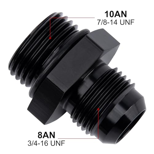 EVIL ENERGY 8AN Flare to AN10 ORB Male O-Ring 2PCS Fitting Adapter - Image 2