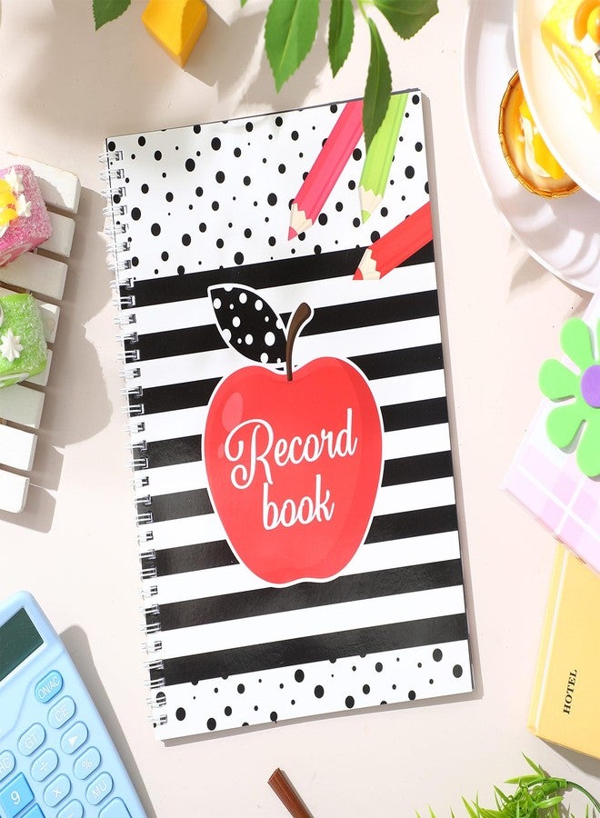 Fuyoooo Teacher Record Book Teacher Grade Book Spiral Bound Record Class Gradebook Office Favors Gift for Classroom Attendance Supplies Decoration Double Sided Color Printing (Apple) - Image 5