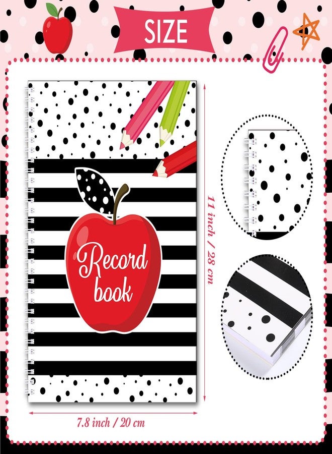 Fuyoooo Teacher Record Book Teacher Grade Book Spiral Bound Record Class Gradebook Office Favors Gift for Classroom Attendance Supplies Decoration Double Sided Color Printing (Apple) - Image 2