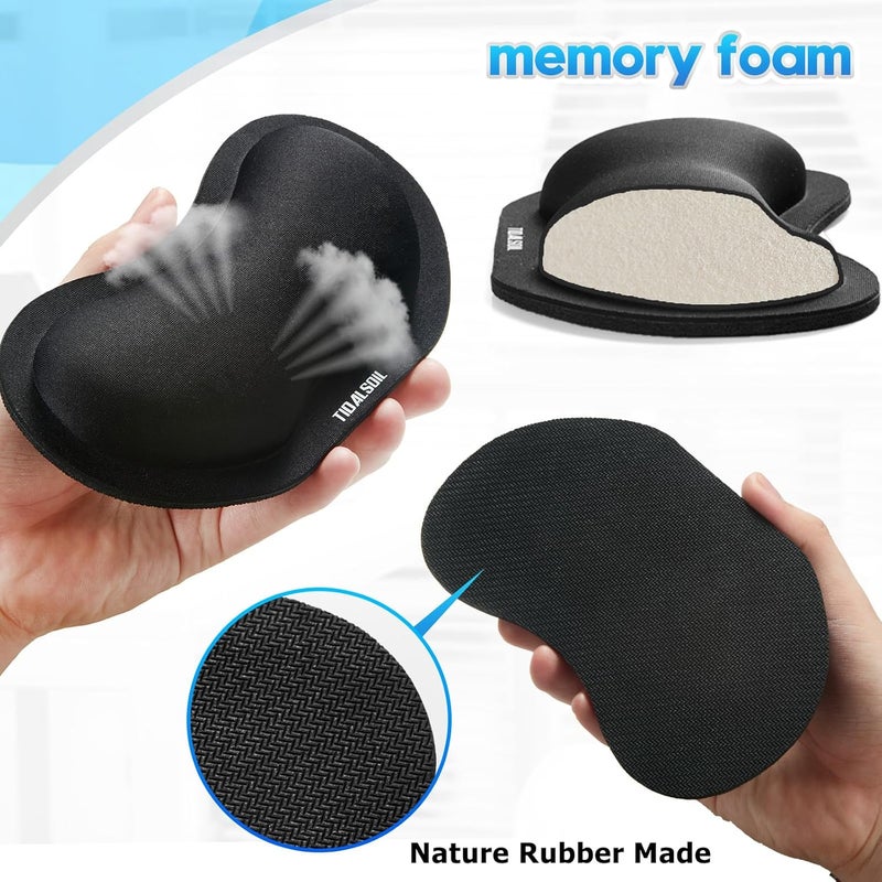TIDALSOIL Mouse Pad with Wrist Support, Ergonomic Mouse Mat with Non-Slip PU Base, Pain Relief Memory Foam Mousepad for Office & Home (Wrist Rests 2pcs (B)) - Image 3