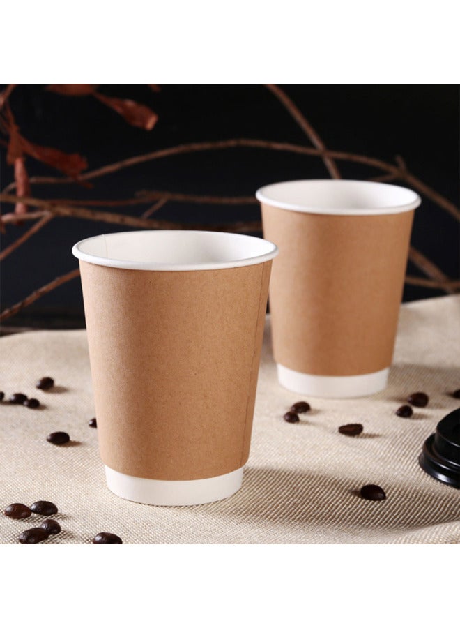All-round Quanshi Lidded Juice And Milk Tea Cups, 400ml, Pack Of 50, Disposable Paper Cups, Business Coffee Cups, Soy Milk And Hot/cold Drink Cups - Image 4