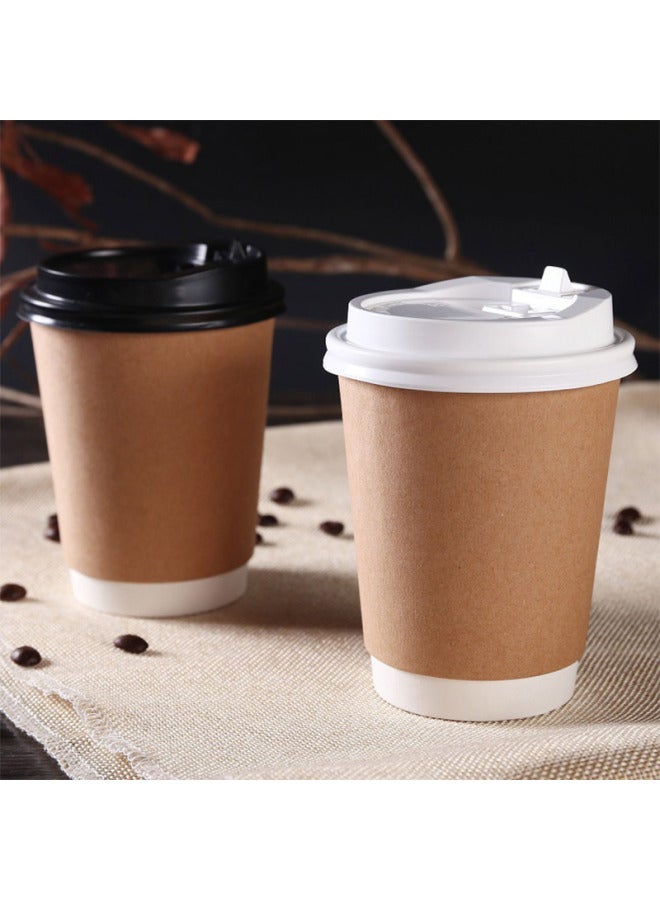 All-round Quanshi Lidded Juice And Milk Tea Cups, 400ml, Pack Of 50, Disposable Paper Cups, Business Coffee Cups, Soy Milk And Hot/cold Drink Cups - Image 5