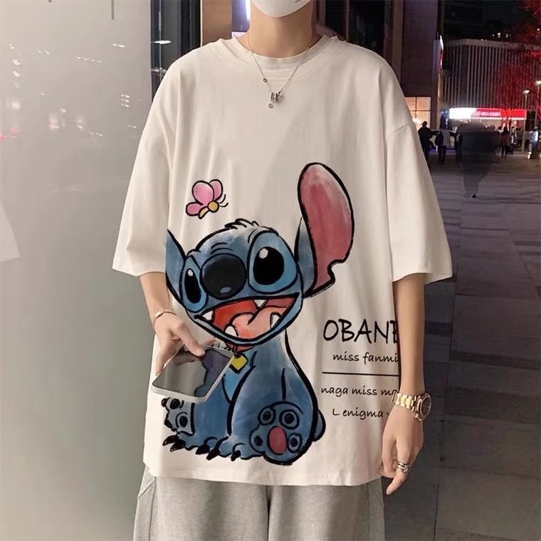 2023 New Korean Fashionable Printed Short-sleeved T-shirt Summer Fat Men's Top Loose Plus Large Size - Image 1
