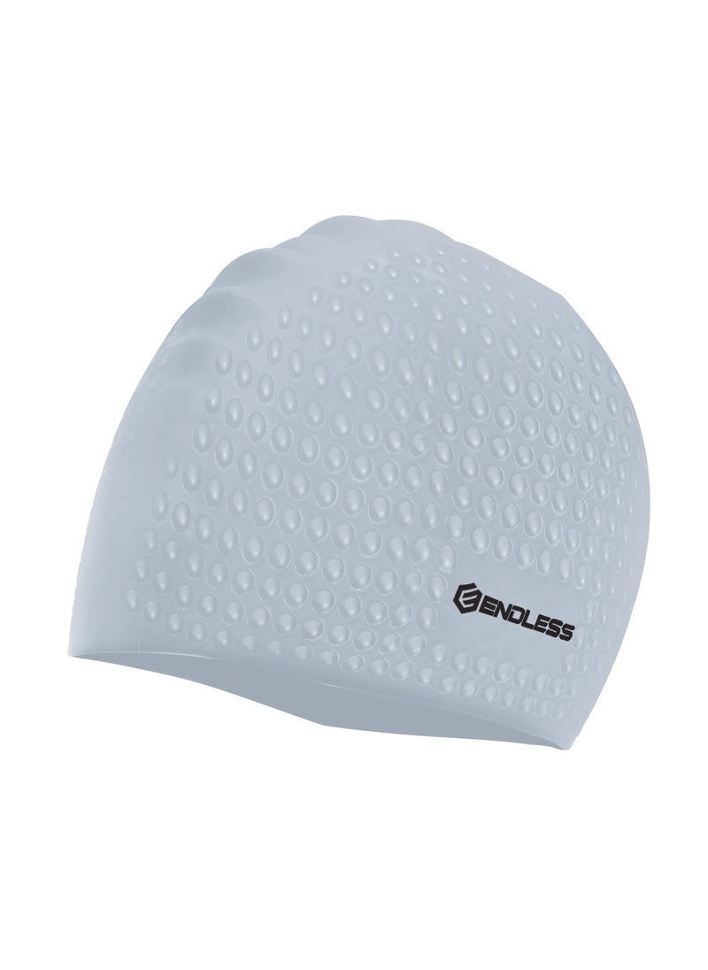ENDLESS  Comfortable Silicon Swimming Cap with Bubble Design | Elastic Waterproof Swimming Cap for Long and Short Hair with Thicker Edge | For Adults, Women and Men  - Image 1