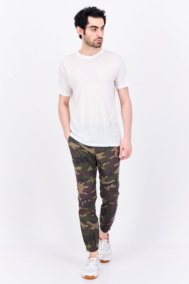 GAP Men Regular Fit Camouflage Jogger Pants, Green Combo - Image 3