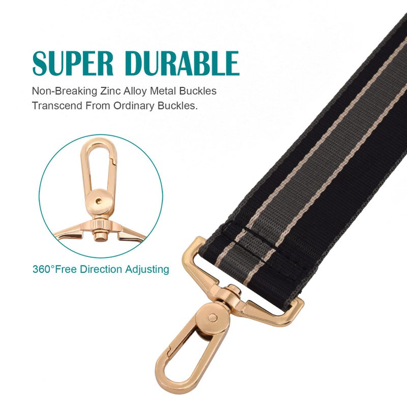 River Lake Purse Strap Replacement Crossbody Handbag Stripe Wide Adjustable - Image 3