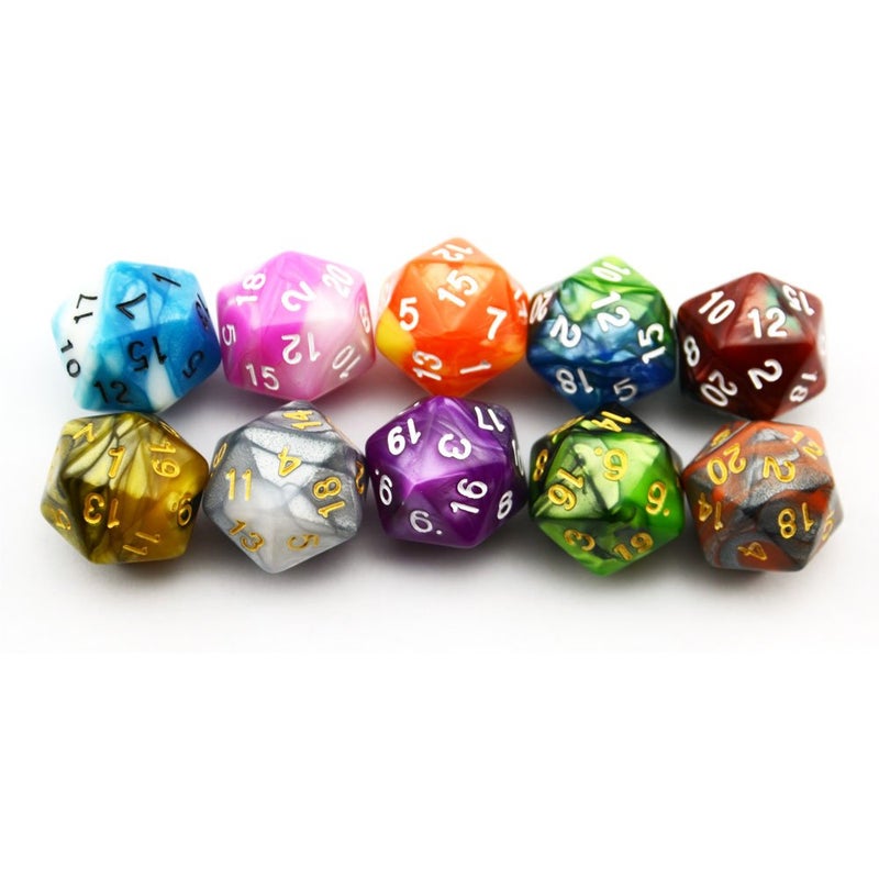Smartdealspro سمارت ديلز برو 10 عبوة نرد 20 وجه D20 نرد متعدد الأوجه للعبة DND RPG MTG (اللون 2) - Image 4