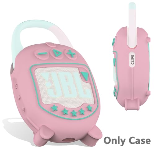 JCHPINE Silicone Cover Case for JBL Clip 5 Ultra Portable Bluetooth Speaker, Protective Skin Accessories for JBL Clip 5 Pro Sound Bluetooth Speaker Stand Up (Only Case) (Pink) - Image 3
