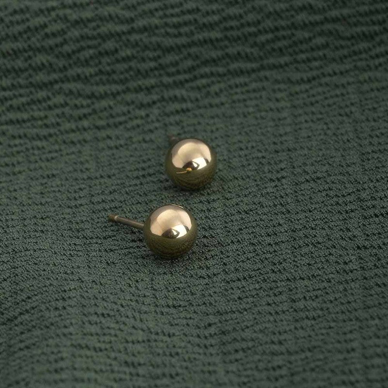 PALMONAS 18k Gold Tone Plated Plain Ball Stud Earrings
 for Women - Image 3