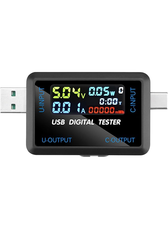 promass USB Power Meter Testers, 2 in 1 Type C & USB Tester Color Screen LCD Digital Multimeter, USB C Voltage Current Voltmeter Amp Volt Ammeter Detector USB Cable Charger Indicator DC4.5-36V/0-8A - Image 1