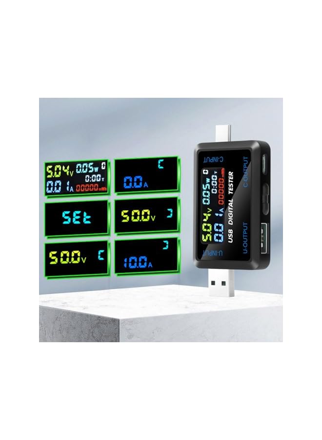 promass USB Power Meter Testers, 2 in 1 Type C & USB Tester Color Screen LCD Digital Multimeter, USB C Voltage Current Voltmeter Amp Volt Ammeter Detector USB Cable Charger Indicator DC4.5-36V/0-8A - Image 4