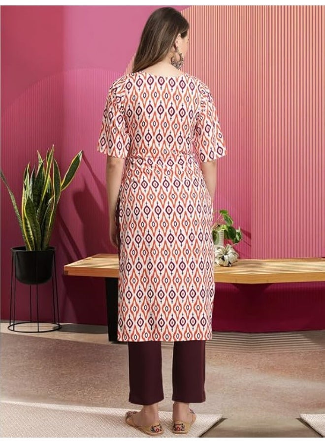 Pinkmint store Women's Crepe Kurta Pant Set Regular Wear (Pack of 2) 2XL - Image 2