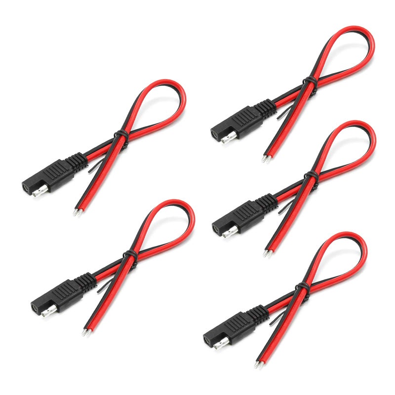 Generic ZUDKSUY 14AWG SAE Quick Connector/Disconnect Plug, SAE Automotive Extension Cable for Motorcycles, Trucks, Solar and Cars - 1ft/30cm 5Pieces  - Image 1