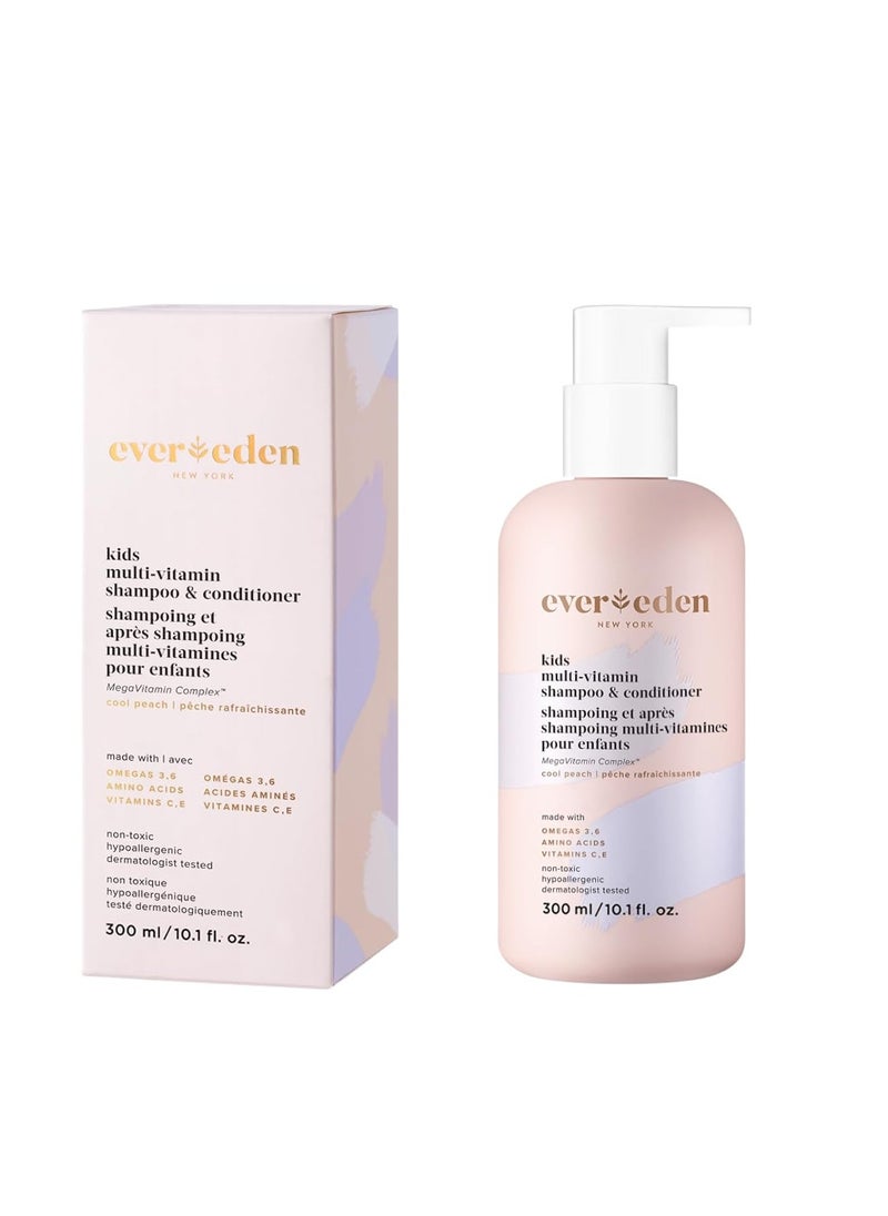 Evereden Evereden Kids Shampoo and Conditioner 2 in 1: Cool Peach, 10.1 fl oz. | Gentle Kids Skin Care | Non-toxic and Clean Ingredients  - Image 1