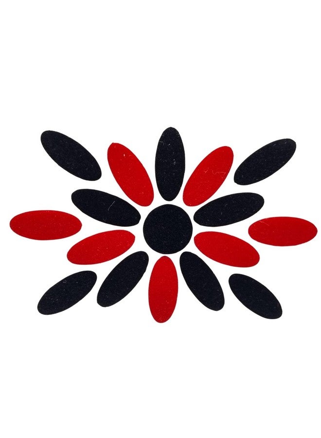 Comet Busters Handcrafted Red and Black Oval Velvet Bindis (BIN1884) (13 mm) - Image 1