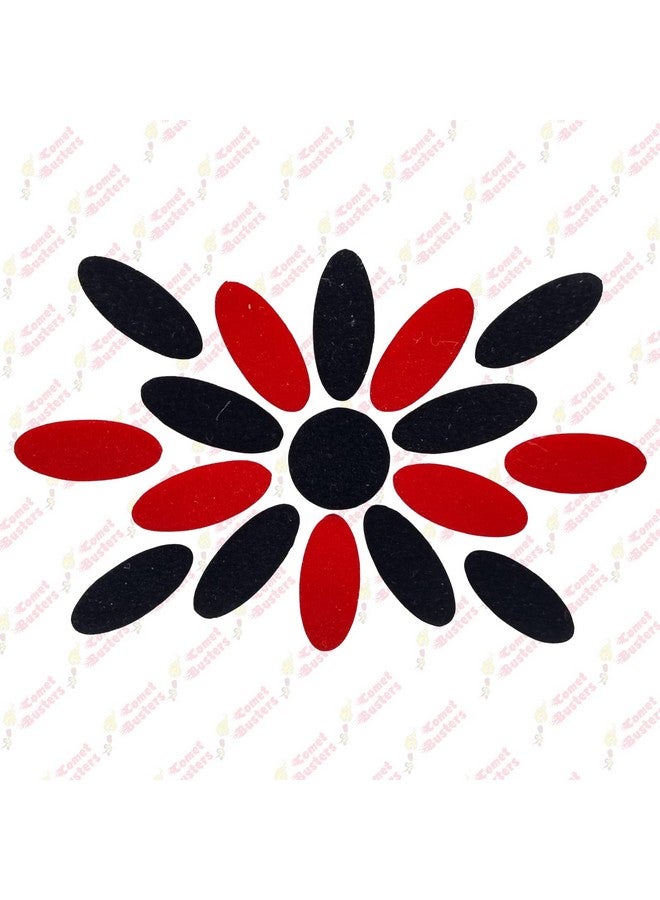 Comet Busters Handcrafted Red and Black Oval Velvet Bindis (BIN1884) (13 mm) - Image 4