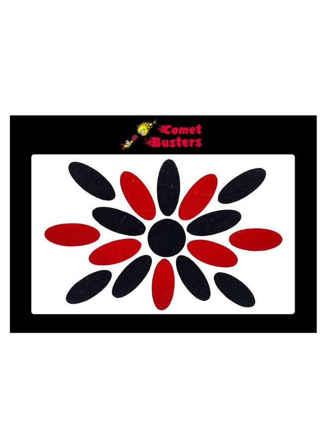 Comet Busters Handcrafted Red and Black Oval Velvet Bindis (BIN1884) (13 mm) - Image 2