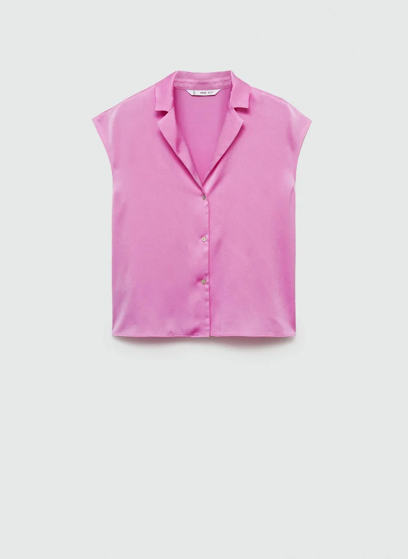 مانجو Casual Satin Finish Flowy Shirt