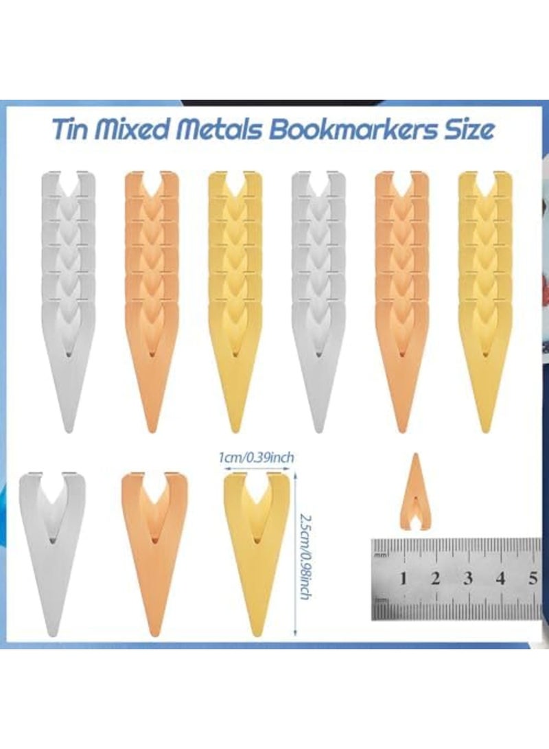 SYOSI 3 Boxes Metal Book Darts (36pcs) - Premium Stainless Steel Line Markers for Books in Silver, Gold & Rose Gold - Slim Page Markers for Readers, Students & Book Lovers - Non-Damaging Reading Accessories - Image 4