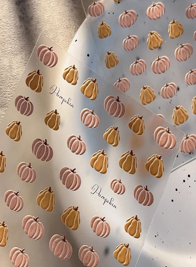 LYLYNB Pumpkin Nail Stickers 5D Embossed Fall Nail Art Stickers Cute Nail Decals Thanksgiving Nail Supplies Pumpkins Design Halloween Manicure Decorations DIY Autumn Nails Accessories for Women 1Pcs - Image 5