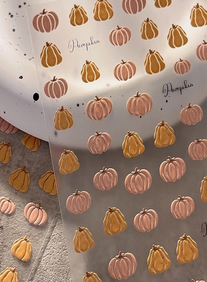 LYLYNB Pumpkin Nail Stickers 5D Embossed Fall Nail Art Stickers Cute Nail Decals Thanksgiving Nail Supplies Pumpkins Design Halloween Manicure Decorations DIY Autumn Nails Accessories for Women 1Pcs - Image 3
