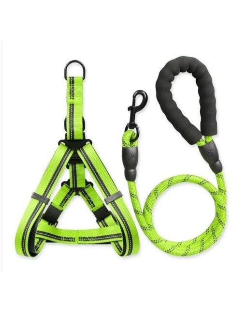 Dog Collar and Leash, Heavy Duty Paracord Rope Dog Training Collar and Leash, Soft to the Skin for Small, Medium and Large Dogs (Size L)