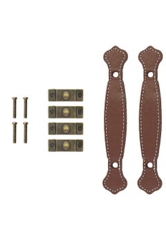 KASTWAVE 6 Piece Surface Leather Furniture Handle, 6.3" (16 cm) Vintage Style Strong Leather Handle Pull for Drawer Cabinet PU Luggage (Brown)  - Image 5