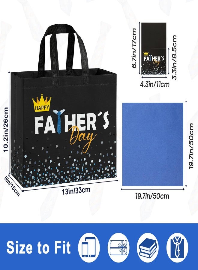 STYPOP 2 Pack 13" Fathers Day Gift Bags with Tissue Paper, Reusable Non-Woven Fathers Day Bags for Men/Dad/Grandpa, Medium Men Gift for Party Favor, 12.8"*10.2"*6.3" - Image 3